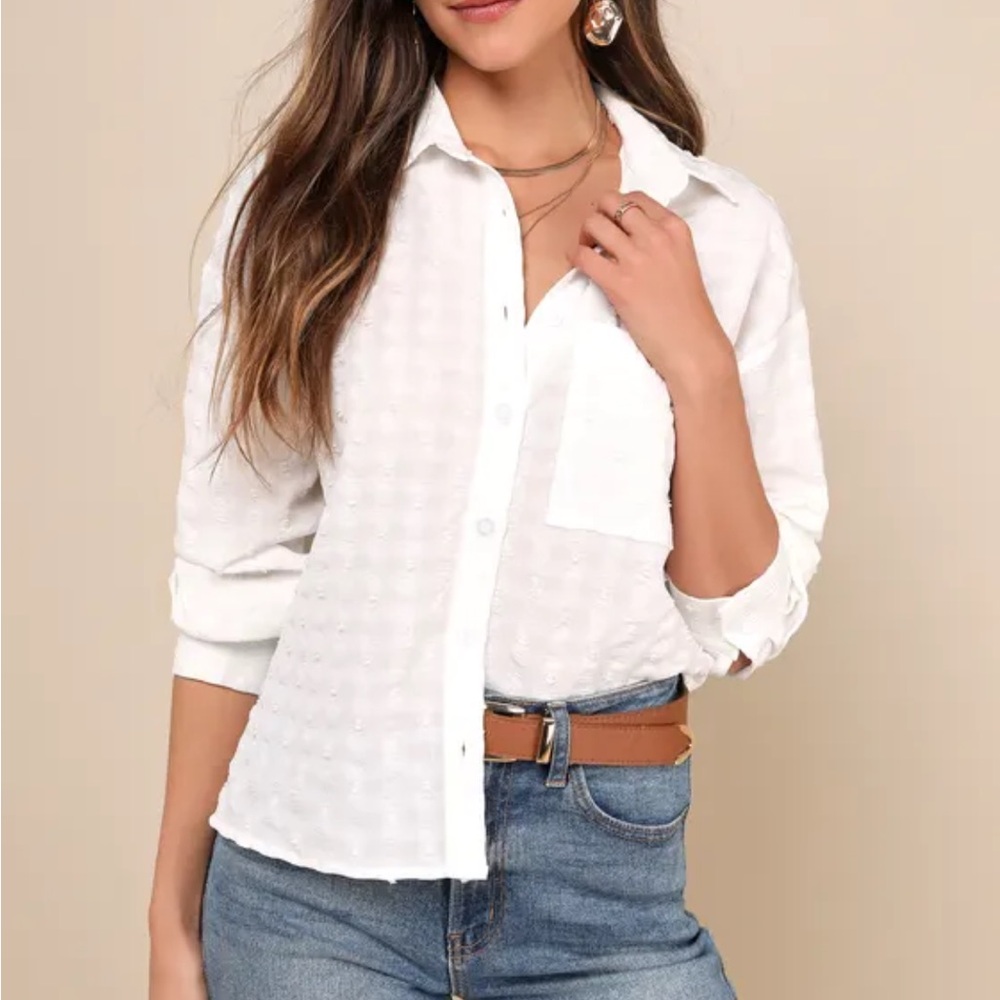 Lulus button up top, brand new with tags, size large